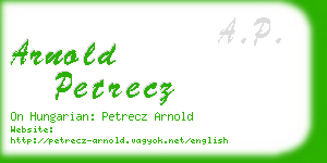 arnold petrecz business card